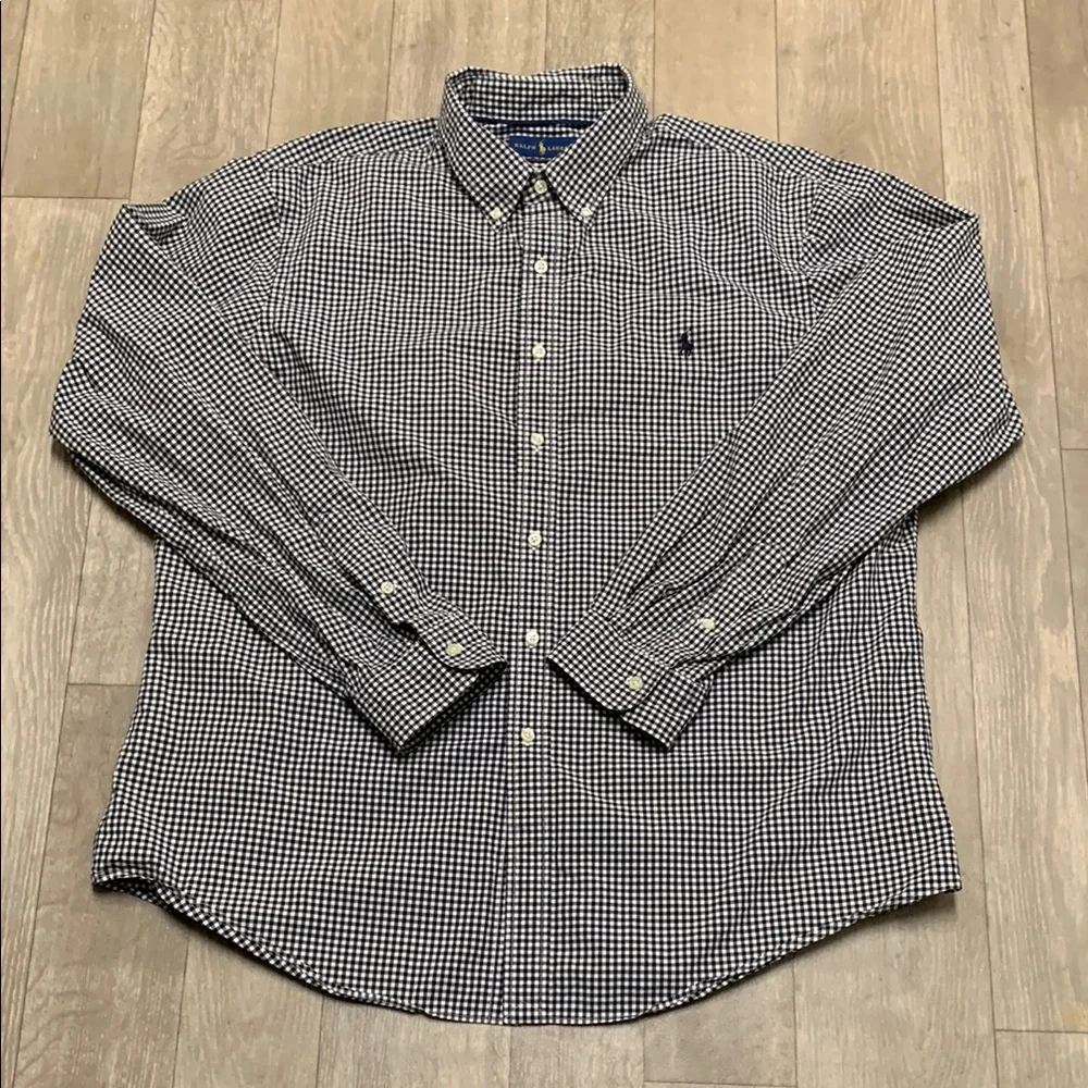 Mens Polo Ralph Lauren Gingham Slim‎ Fit Button Up Stretch Casual Shirt